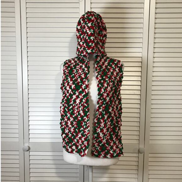 NWT Handmade Crocheted Christmas Theme Textured Beanie & Scarf 52” - Picture 1 of 3